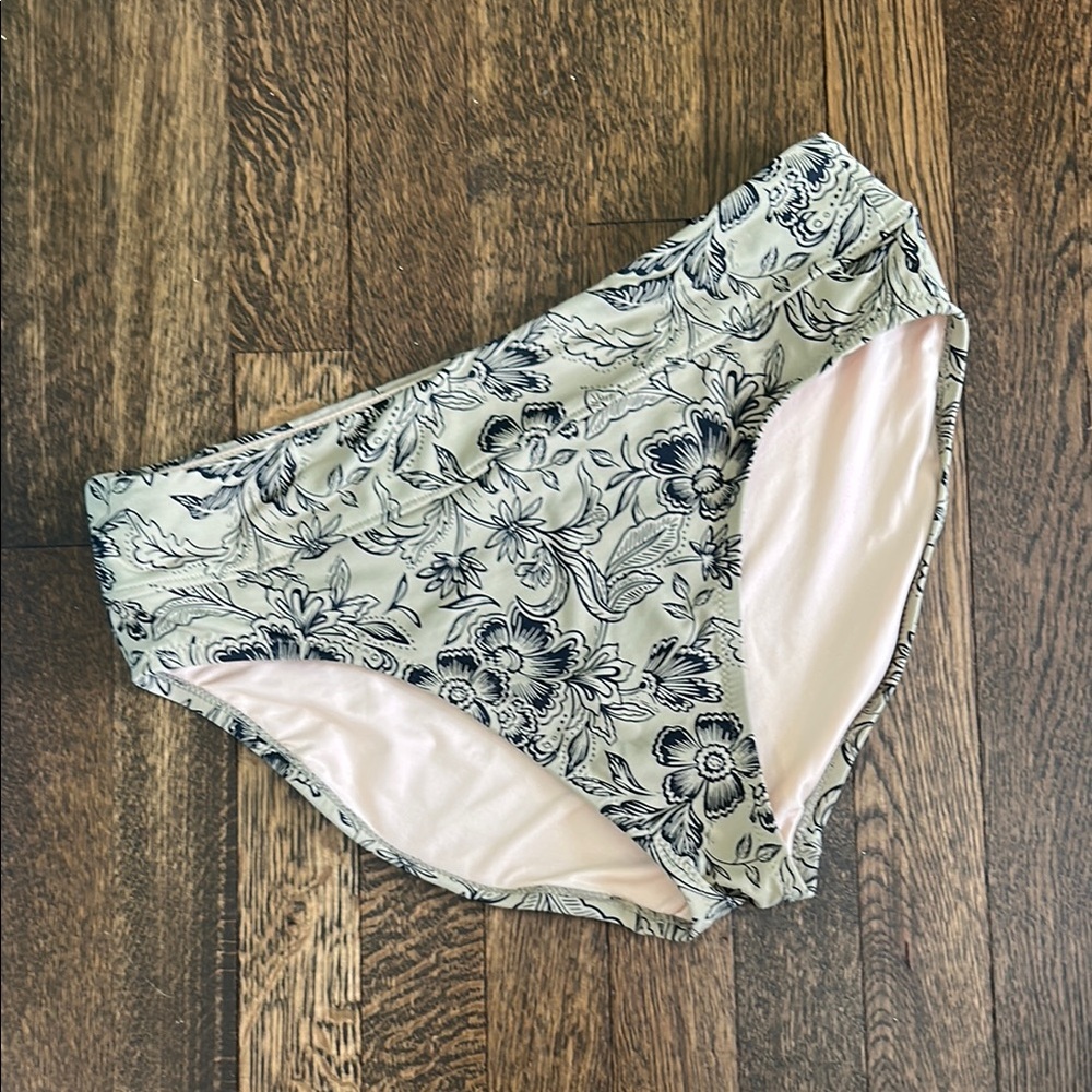 Garnet Hill Green and Navy Bikini Bottom